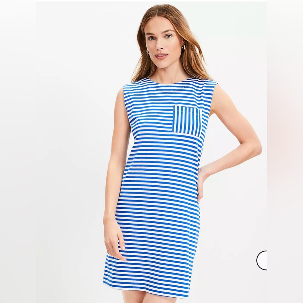 NWT Striped Pocket Muscle Tee Dress